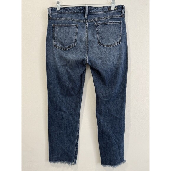 Kut from the Kloth Jeans Women Size 10 Blue Reese Ankle Straight Leg Distressed - Picture 3 of 6